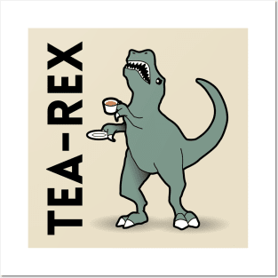 Tea-Rex - Dinosaur Pun Design Posters and Art